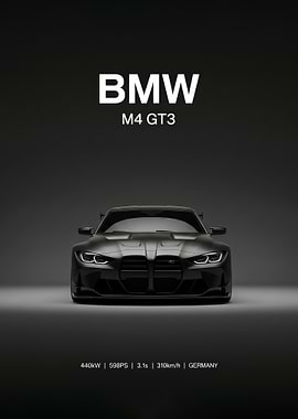 BMW M4 GT3 front Poster