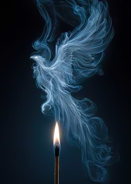 Phoenix Rising from Flame