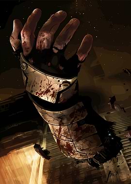 Bloody Armored Hand in Space