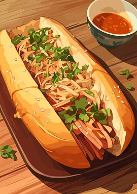 Banh Mi Sandwich with Sauce