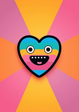 Colorful Heart with Googly Eyes