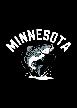 Minnesota State Fishing Graphic