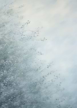 Misty Tree Leaves Abstract
