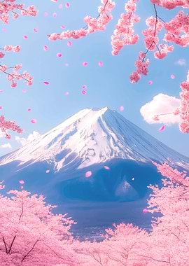 Mount Fuji with Cherry Blossoms