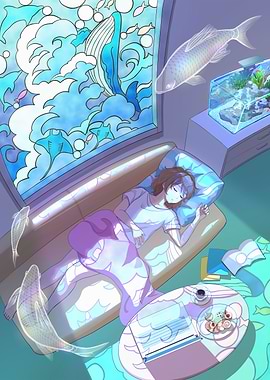 Dreamy Nap with Aquatic Visions