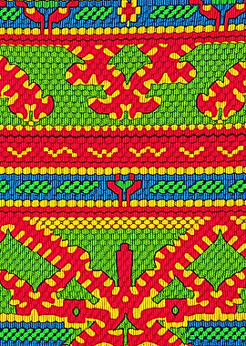 Colorful Geometric Textile Pattern