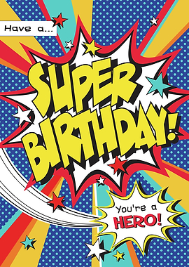 Super Birthday Comic Book Card