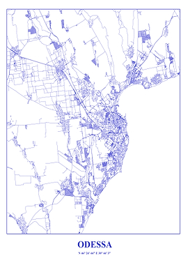 Odessa City Map Blueprint Style