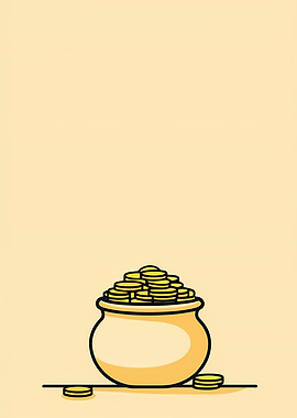 Pot of Gold Cartoon Illustration