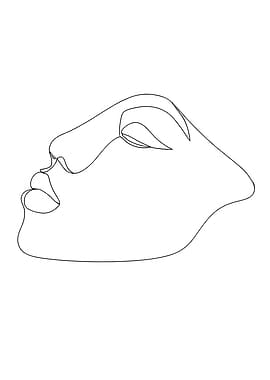 Minimalist Line Art Face Profile