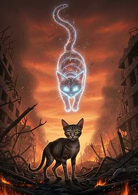 Guardian Cats Ruined Landscape