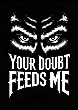 Your Doubt Feeds Me - Motivational Poster