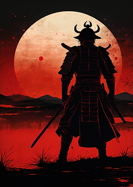Silhouette of a Samurai Warrior