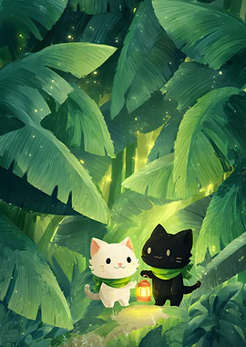 Cats in the Jungle Illustration