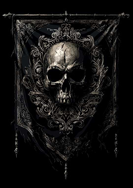 Ornate Skull Banner