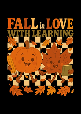 Retro Fall In Love With Learning Autumn Pumpkin Teacher