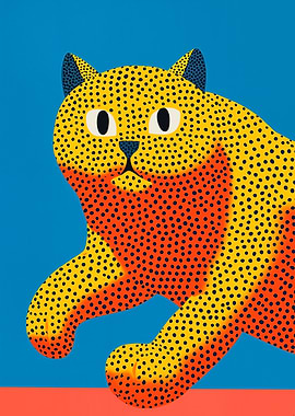 Abstract Spotted Cat Illustration