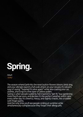 Spring Definition Typography Art