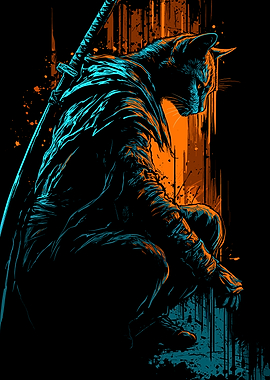 Ninja Cat with Katana