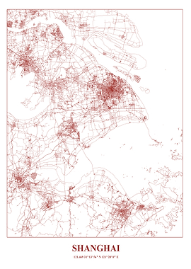 Shanghai City Map Art Print