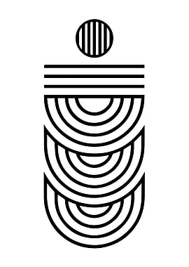 Abstract Black and White Geometric Design