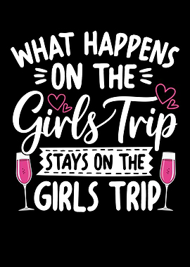 Girls Trip Graphic with Champagne Glasses