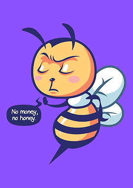 Grumpy Bee Cartoon Illustration