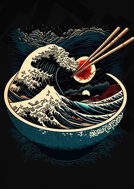 Ramen Bowl with Great Wave
