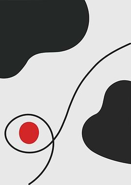Abstract Minimalist Art with Red Dot