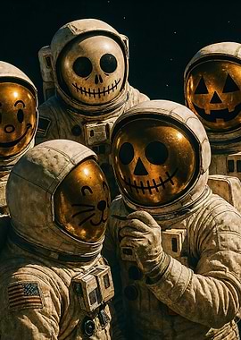Halloween Astronauts in Space