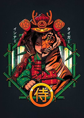 Samurai Tiger Fusion Art