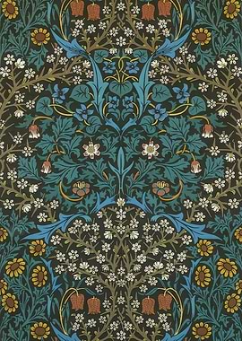 Floral Pattern with Dark Background,William Morris