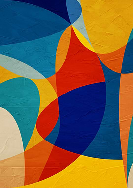 Abstract Colorful Geometric Shapes Art