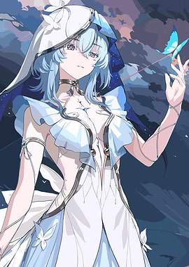 Game Girl with Butterfly