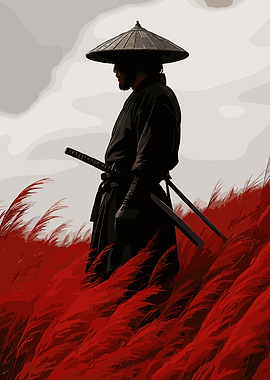 Samurai in Red Field
