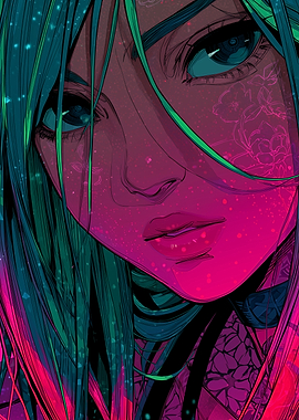 Neon Punk anime girl