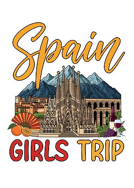 Spain Girls Trip Illustration