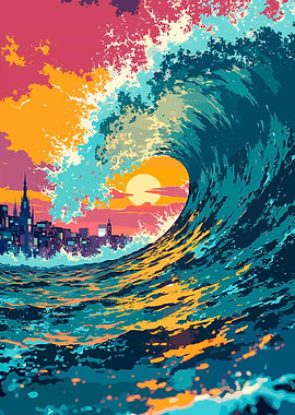 Cityscape Wave Art