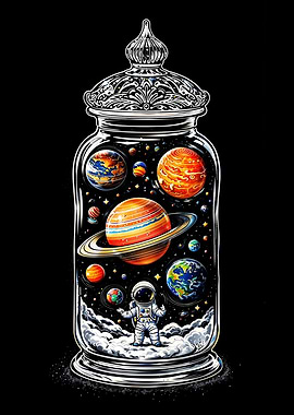 Space Jar - Surreal Cosmic Astronaut
