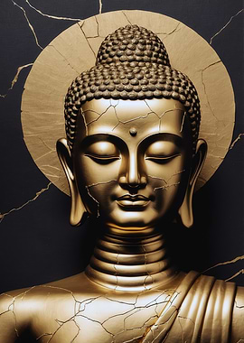 Golden Buddha Statue Art