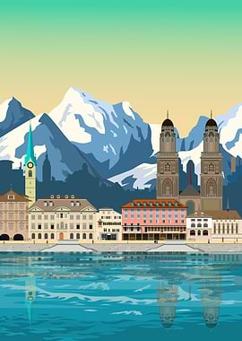 Zurich Travel Print