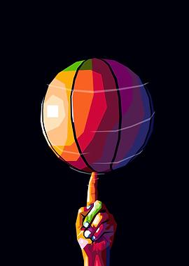Colorful Basketball Spin Art