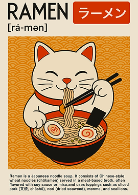 Ramen Cat Illustration