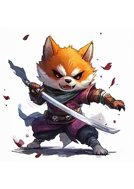 Fox Samurai Warrior with Sword