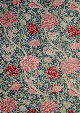Floral Pattern with Pink and Red Flowers,William Morris