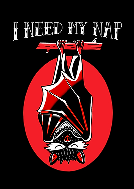 I Need My Nap Bat Illustration