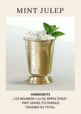 Mint Julep Cocktail Illustration