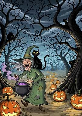 Halloween Witch Cat