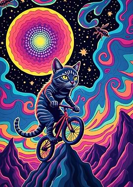 Psychedelic Cat Bike