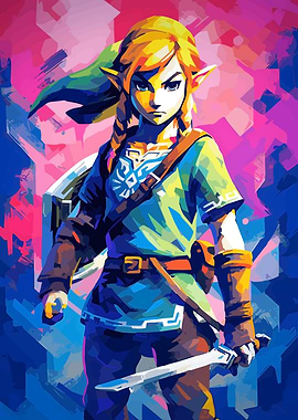 Link from Zelda, digital art
